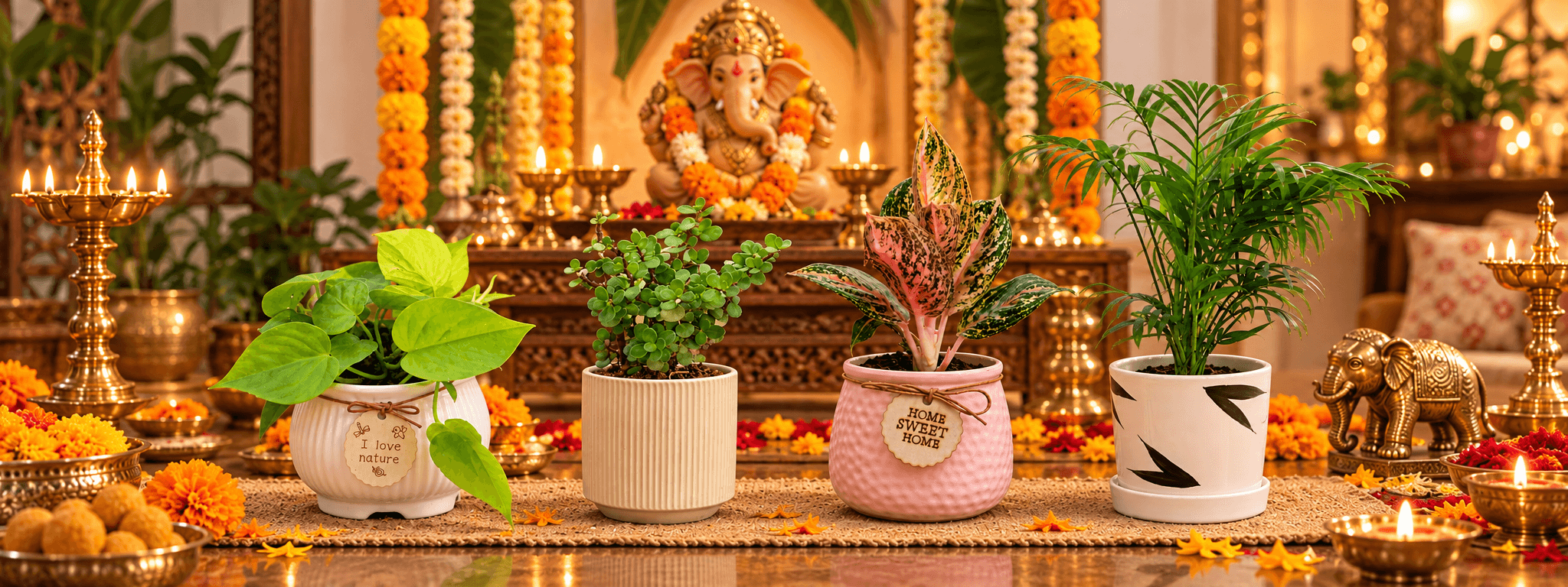 Eco-Friendly Ganesh Chaturthi Decoration: Celebrate Bappa with the Beauty of Live Plants